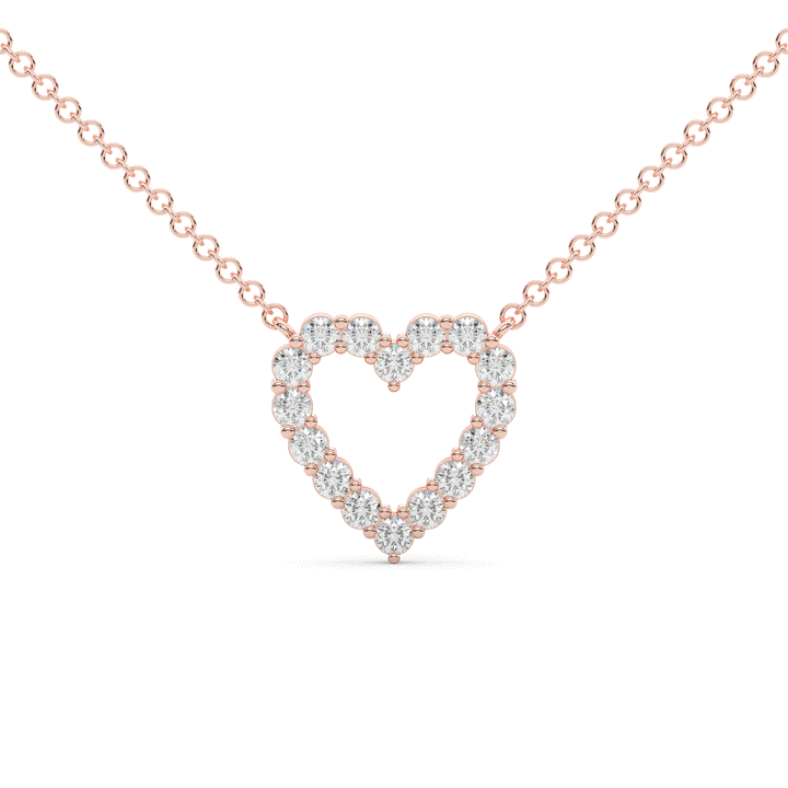 0.50CT.TW ROUND LAB DIAMOND HEART PENDANT - Nazarelle