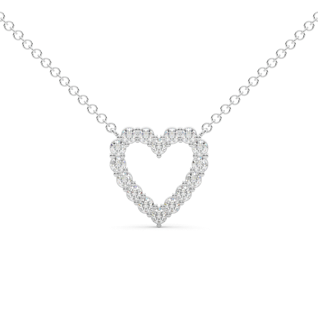 0.50CT.TW ROUND LAB DIAMOND HEART PENDANT - Nazarelle