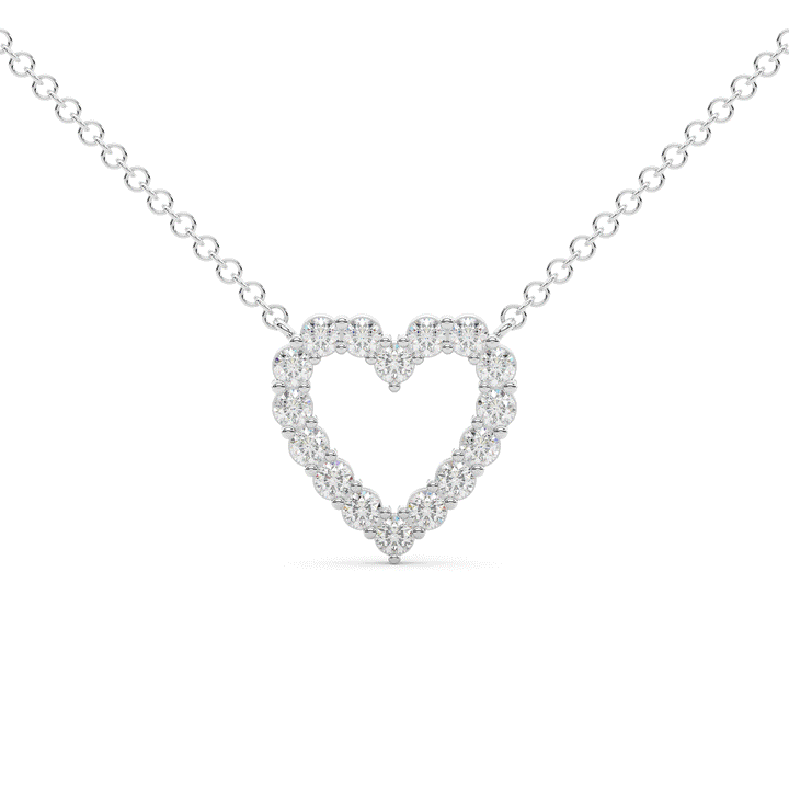 0.50CT.TW ROUND LAB DIAMOND HEART PENDANT - Nazarelle