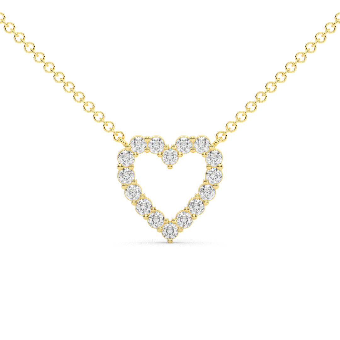 0.50CT.TW ROUND LAB DIAMOND HEART PENDANT - Nazarelle