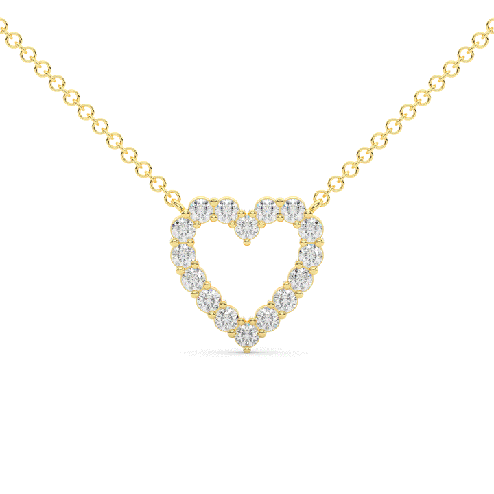 0.50CT.TW ROUND LAB DIAMOND HEART PENDANT - Nazarelle