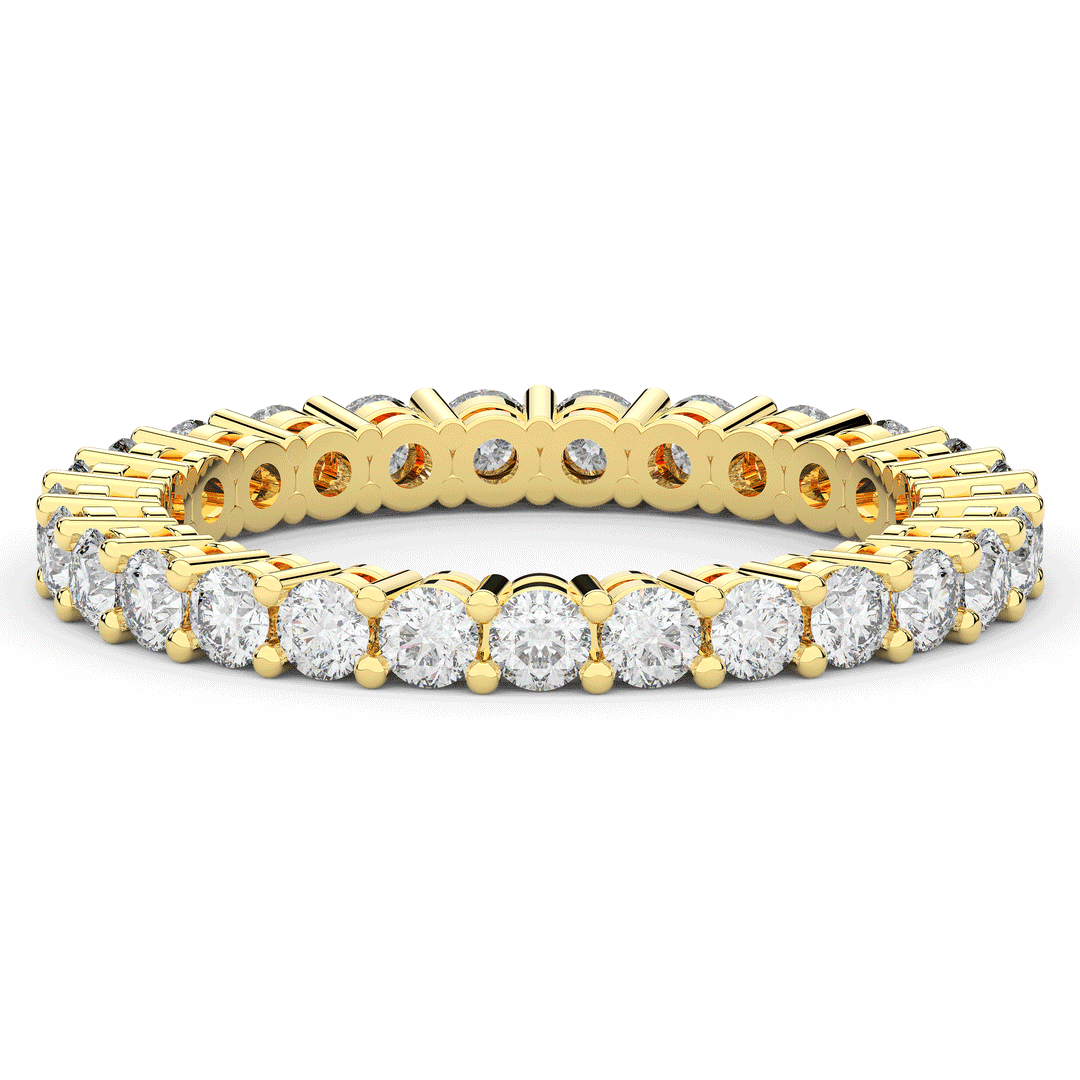 1.20CT.TW ROUND LAB DIAMOND BASKET SET ETERNITY WEDDING BAND - Nazarelle