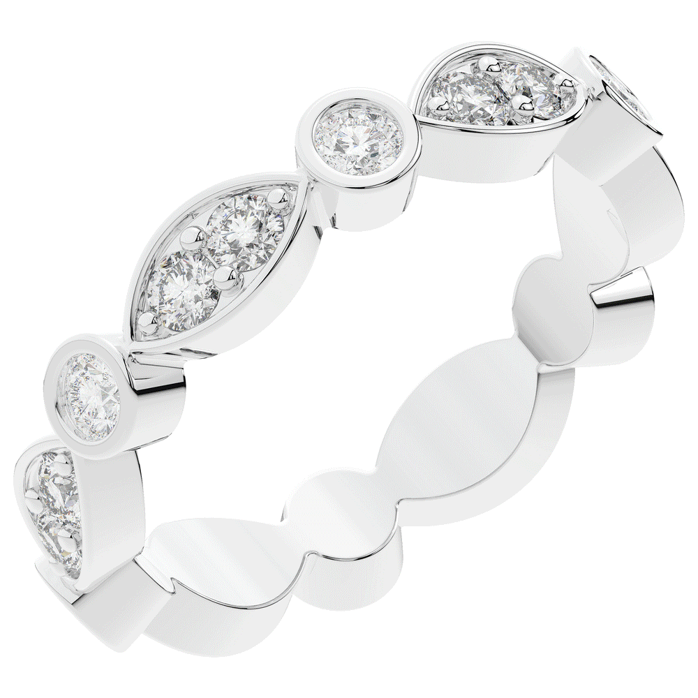 0.80CT.TW ROUND LAB DIAMOND WEDDING BAND - Nazarelle