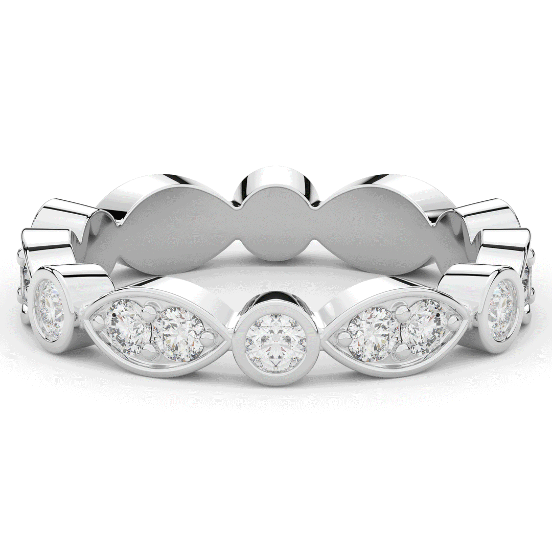 0.80CT.TW ROUND LAB DIAMOND WEDDING BAND - Nazarelle