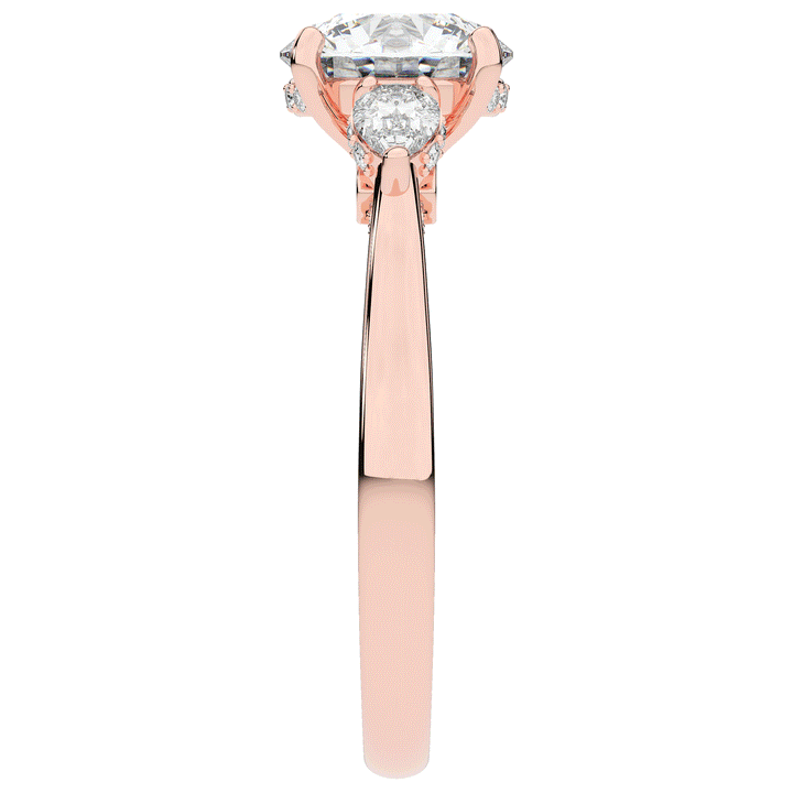 2.40CT.TW ROUND LAB DIAMOND 3 STONE ENGAGEMENT RING - Nazarelle