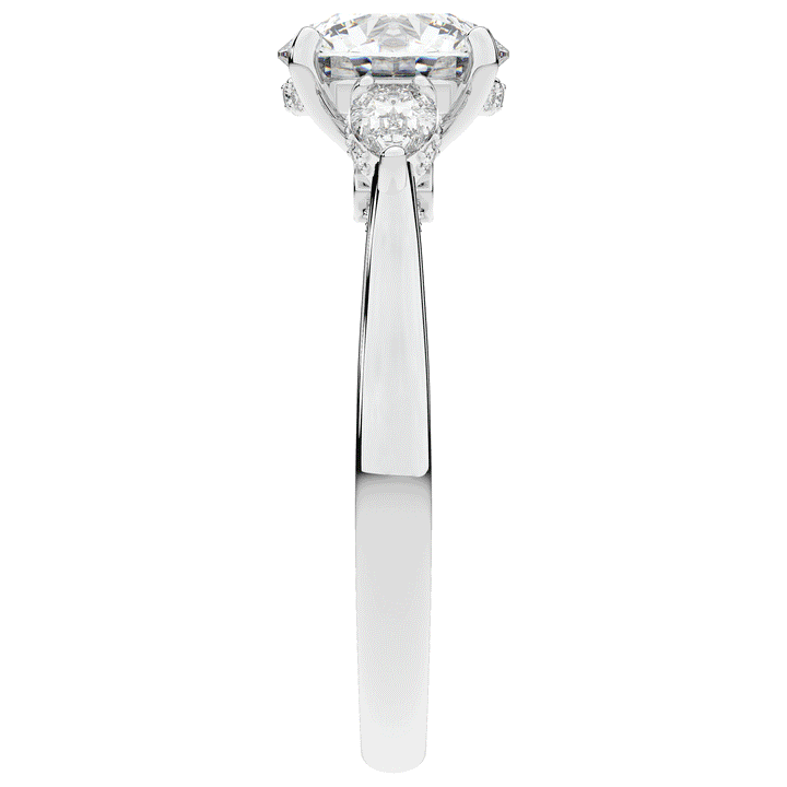 2.40CT.TW ROUND LAB DIAMOND 3 STONE ENGAGEMENT RING - Nazarelle