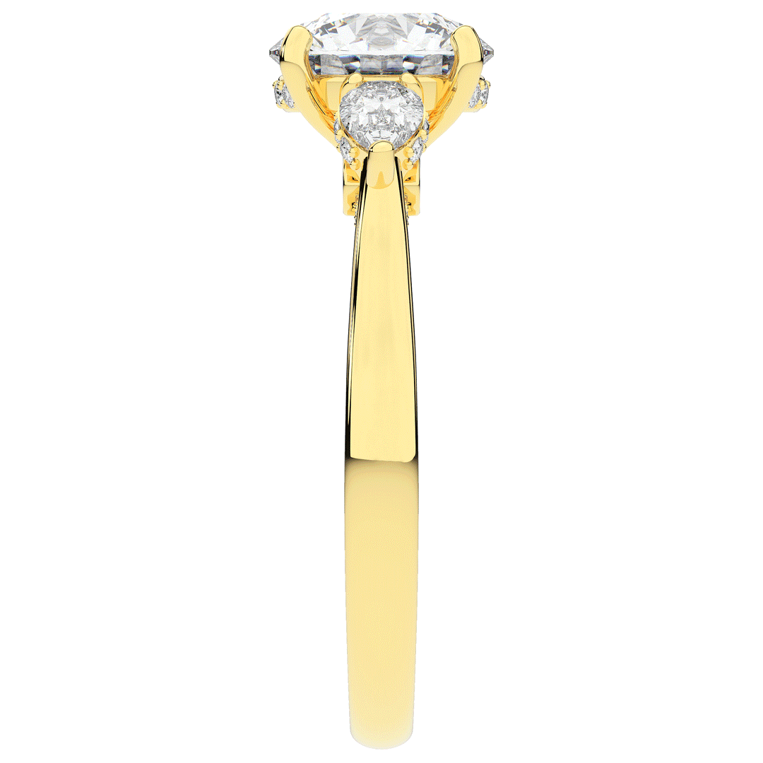 2.40CT.TW ROUND LAB DIAMOND 3 STONE ENGAGEMENT RING - Nazarelle