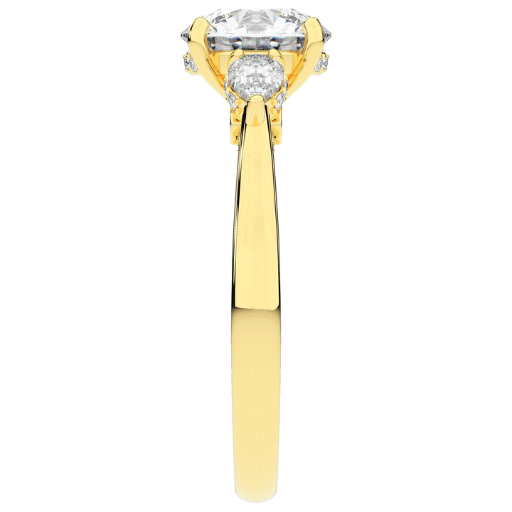 2.40CT.TW ROUND LAB DIAMOND 3 STONE ENGAGEMENT RING - Nazarelle