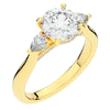 2.40CT.TW ROUND LAB DIAMOND 3 STONE ENGAGEMENT RING - Nazarelle