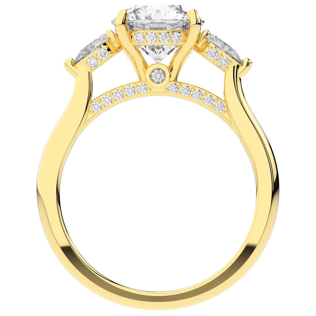 2.40CT.TW ROUND LAB DIAMOND 3 STONE ENGAGEMENT RING - Nazarelle