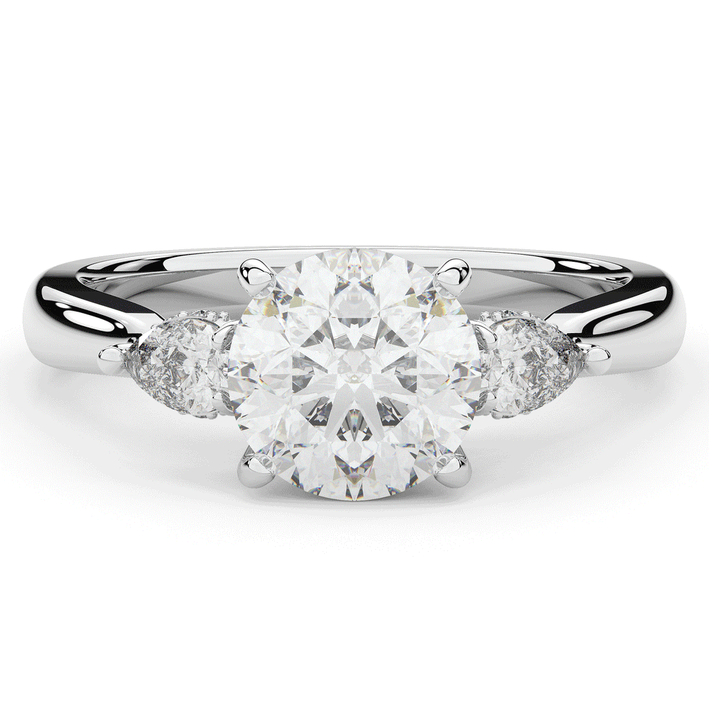 2.40CT.TW ROUND LAB DIAMOND 3 STONE ENGAGEMENT RING - Nazarelle