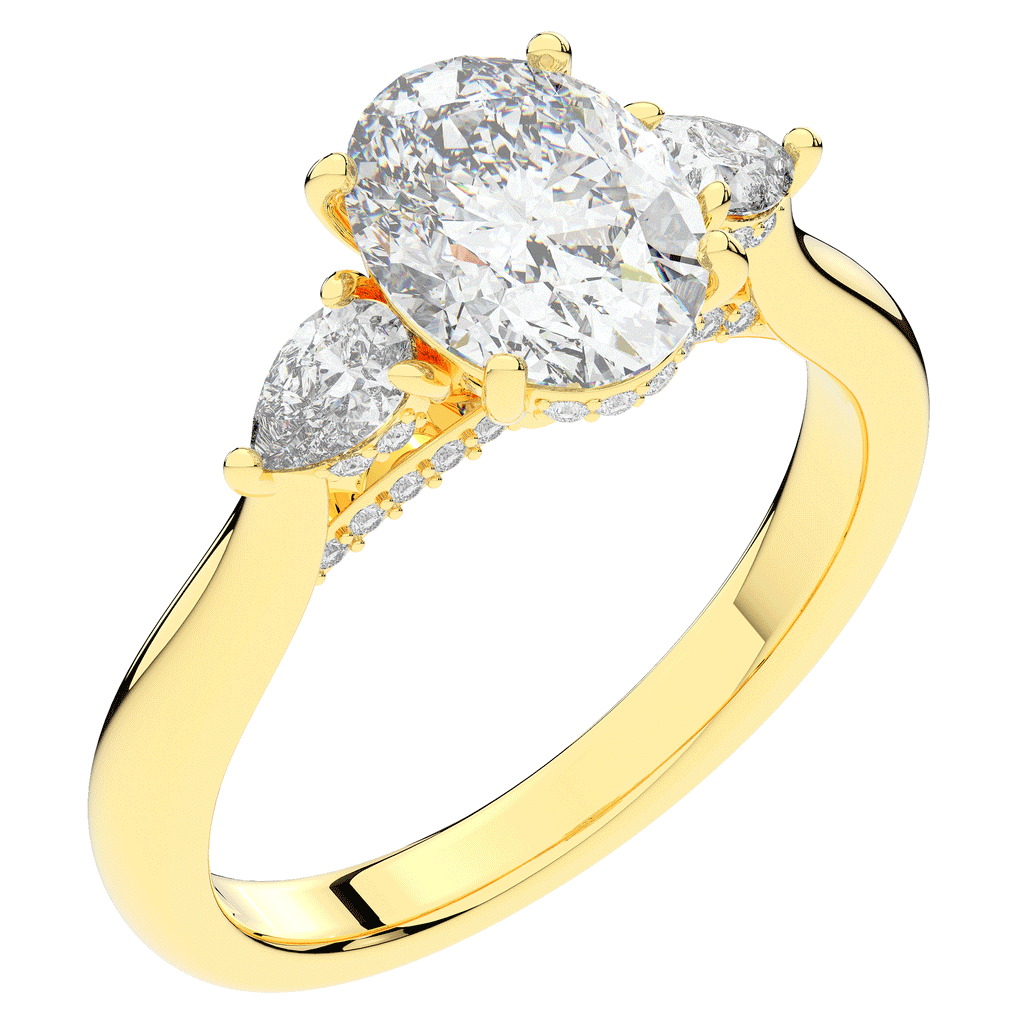 2.40CT.TW OVAL LAB DIAMOND 3 STONE ENGAGEMENT RING - Nazarelle