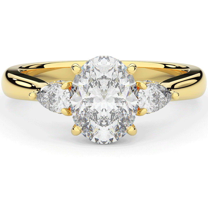 2.40CT.TW OVAL LAB DIAMOND 3 STONE ENGAGEMENT RING - Nazarelle