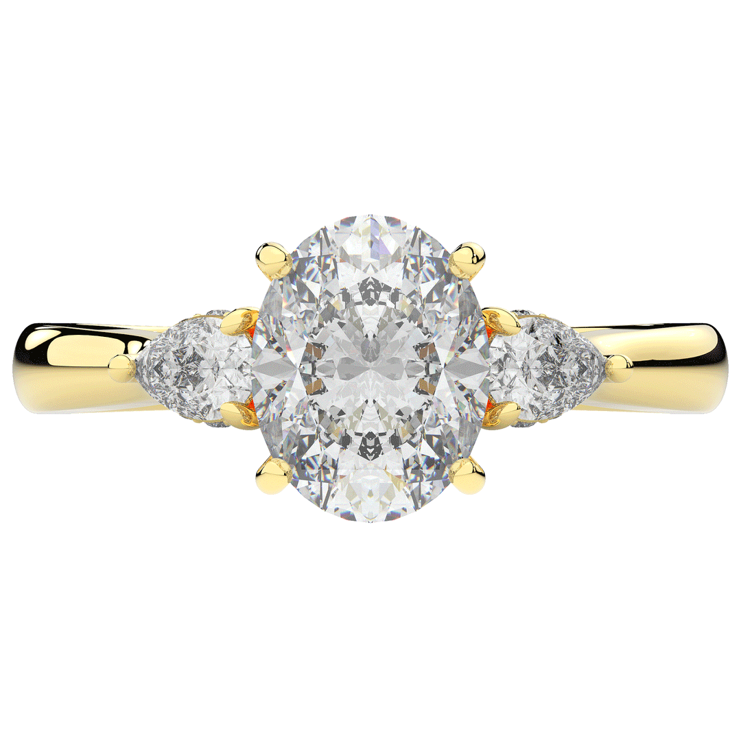 2.40CT.TW OVAL LAB DIAMOND 3 STONE ENGAGEMENT RING - Nazarelle