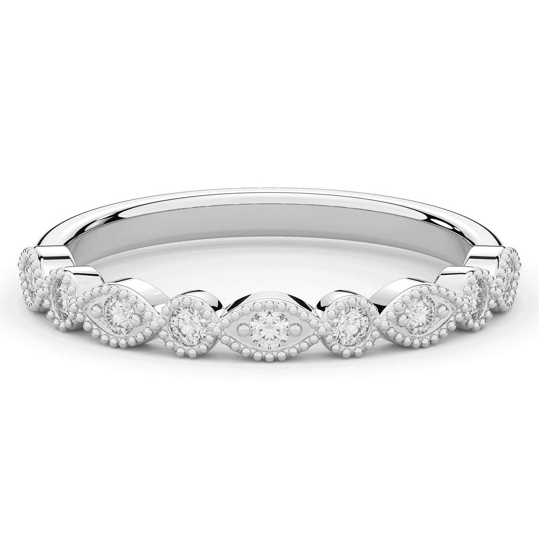 0.15CT.TW ROUND LAB DIAMOND WEDDING BAND - Nazarelle