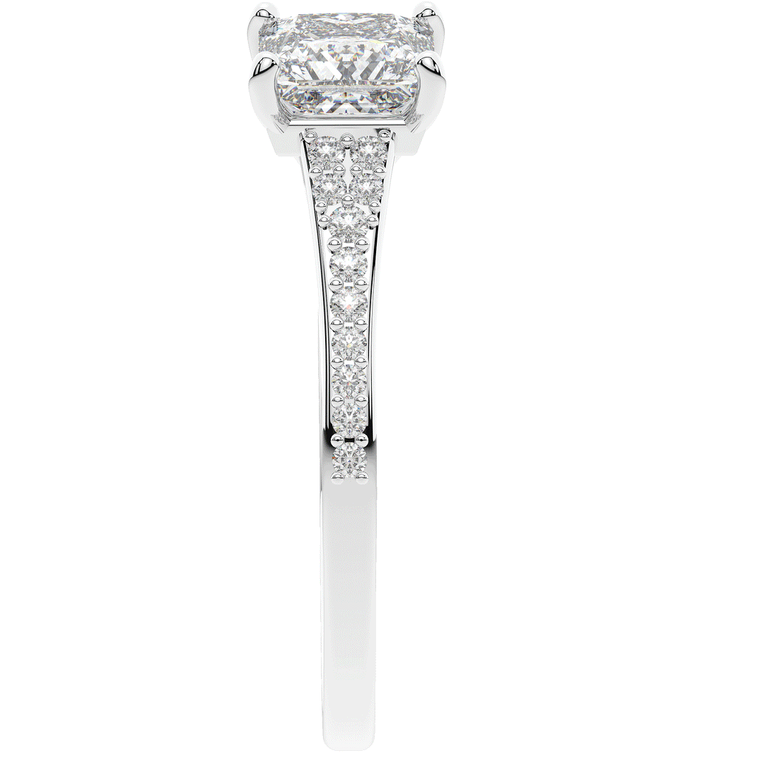 1.40CT.TW PRINCESS LAB DIAMOND SOLITAIRE ENGAGEMENT RING - Nazarelle