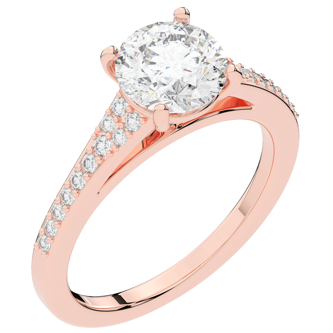 1.65CT.TW ROUND LAB DIAMOND SOLITAIRE ENGAGEMENT RING - Nazarelle