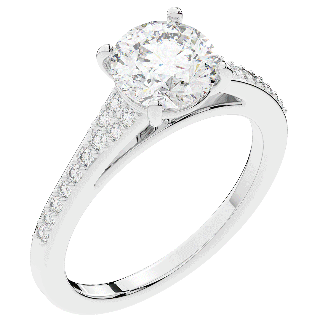 1.65CT.TW ROUND LAB DIAMOND SOLITAIRE ENGAGEMENT RING - Nazarelle