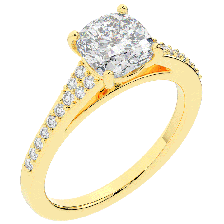 1.65CT.TW CUSHION LAB DIAMOND SOLITAIRE ENGAGEMENT RING - Nazarelle