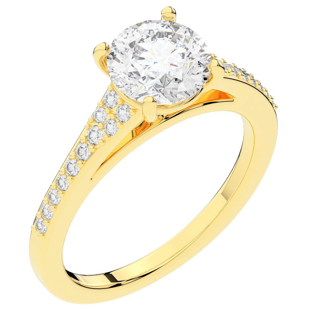 1.65CT.TW ROUND LAB DIAMOND SOLITAIRE ENGAGEMENT RING - Nazarelle