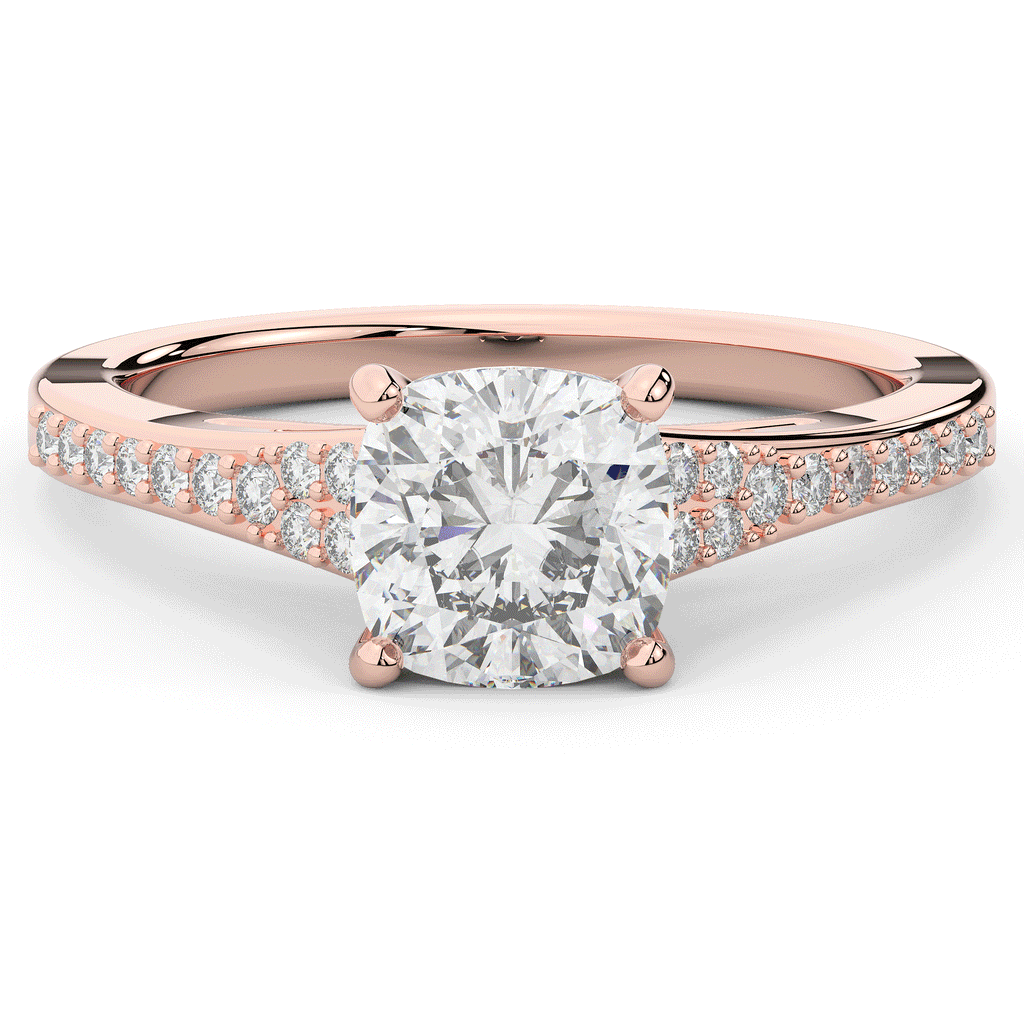 1.65CT.TW CUSHION LAB DIAMOND SOLITAIRE ENGAGEMENT RING - Nazarelle