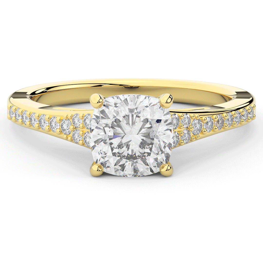 1.65CT.TW CUSHION LAB DIAMOND SOLITAIRE ENGAGEMENT RING - Nazarelle