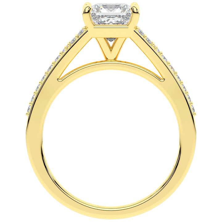 1.40CT.TW PRINCESS LAB DIAMOND SOLITAIRE ENGAGEMENT RING - Nazarelle