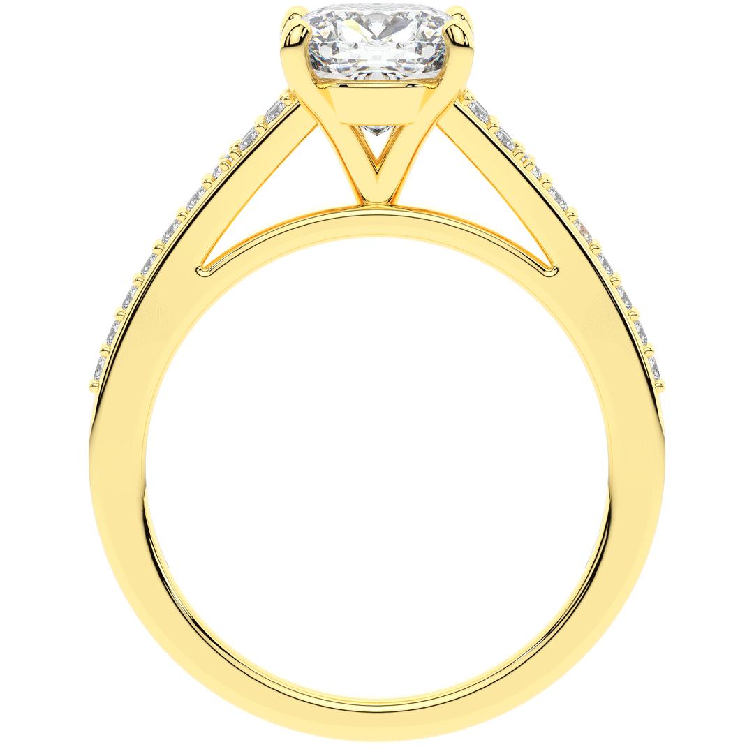 1.65CT.TW CUSHION LAB DIAMOND SOLITAIRE ENGAGEMENT RING - Nazarelle