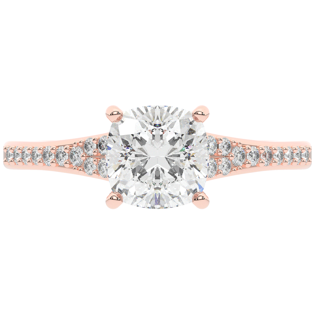 1.65CT.TW CUSHION LAB DIAMOND SOLITAIRE ENGAGEMENT RING - Nazarelle