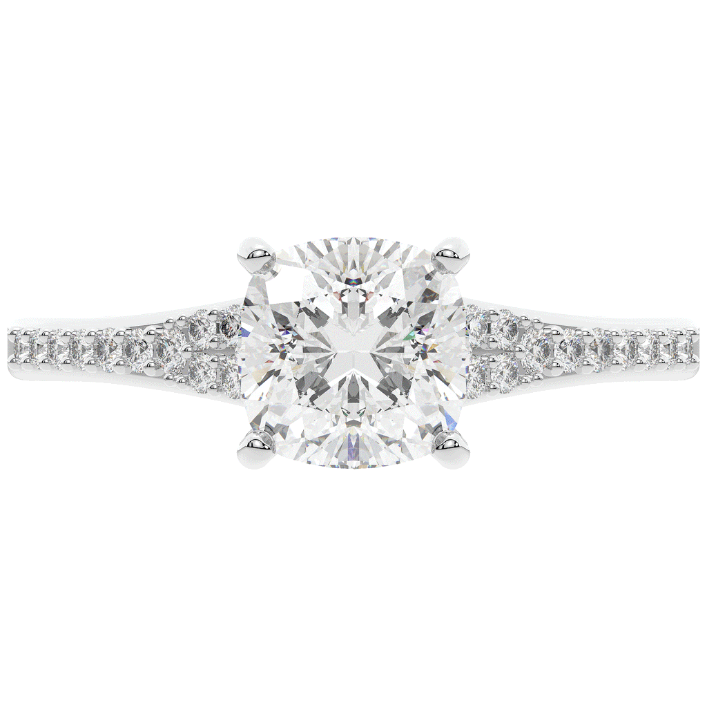 1.65CT.TW CUSHION LAB DIAMOND SOLITAIRE ENGAGEMENT RING - Nazarelle