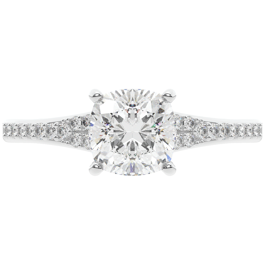 1.65CT.TW CUSHION LAB DIAMOND SOLITAIRE ENGAGEMENT RING - Nazarelle