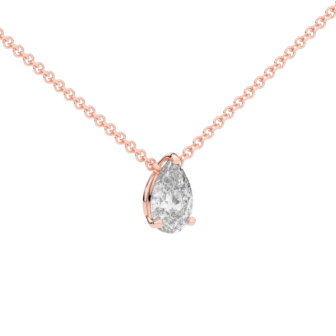 1.00CT.TW PEAR LAB DIAMOND SOLITAIRE PENDANT - Nazarelle