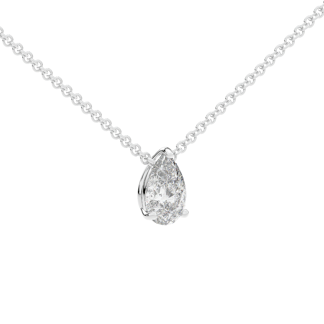 1.00CT.TW PEAR LAB DIAMOND SOLITAIRE PENDANT - Nazarelle