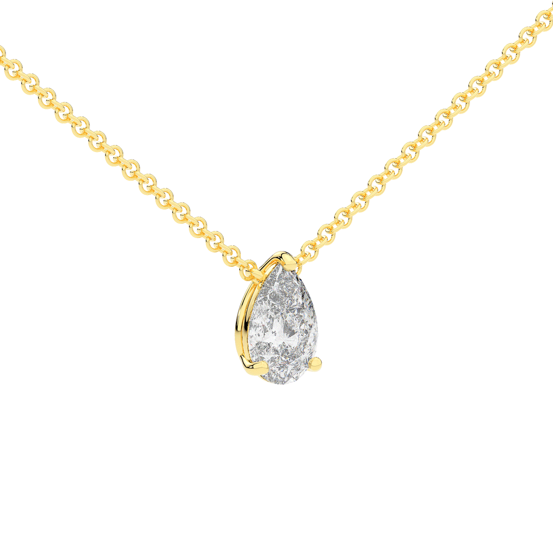 1.00CT.TW PEAR LAB DIAMOND SOLITAIRE PENDANT - Nazarelle