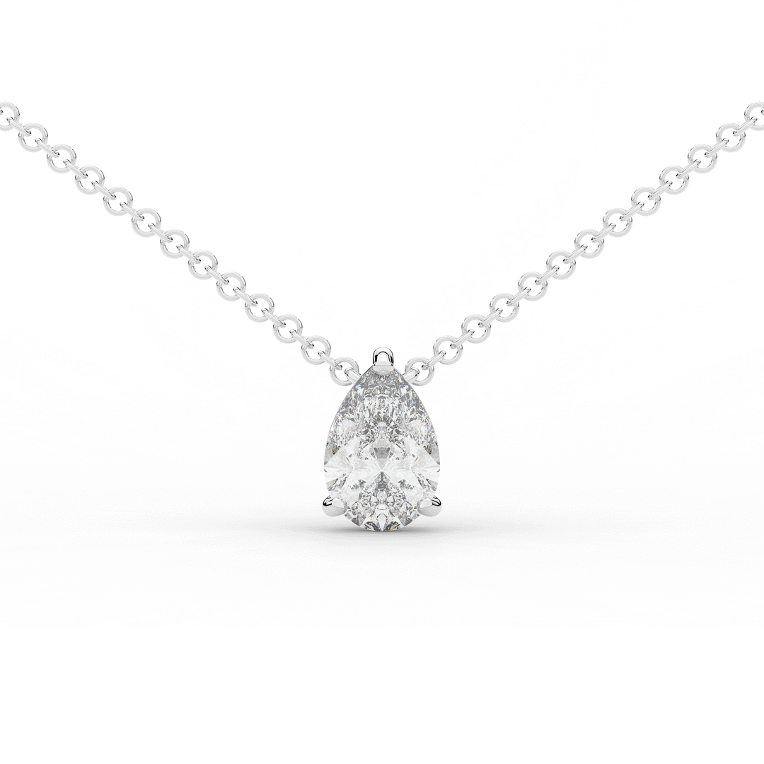 1.00CT.TW PEAR LAB DIAMOND SOLITAIRE PENDANT - Nazarelle