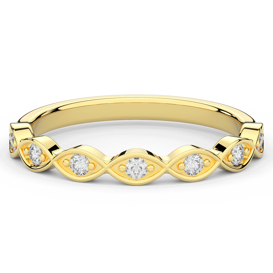 0.15CT.TW ROUND LAB DIAMOND WEDDING BAND - Nazarelle