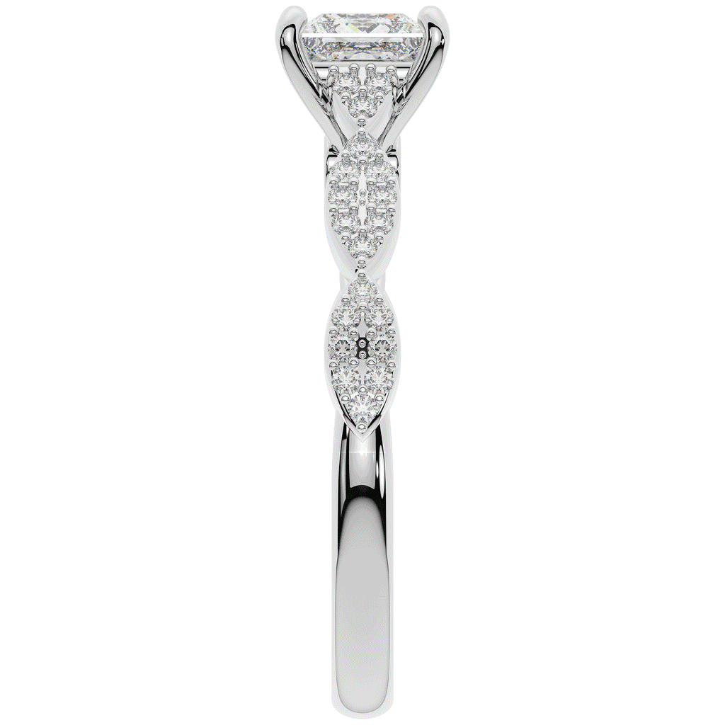 1.20CT.TW PRINCESS LAB DIAMOND SOLITAIRE ENGAGEMENT RING - Nazarelle