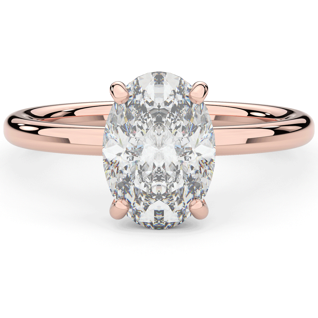 2.06CT.TW OVAL LAB DIAMOND UNDERHALO SOLIATIRE ENGAGEMENT RING - Nazarelle