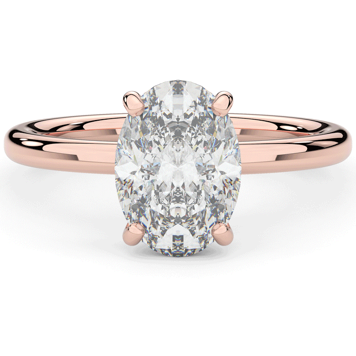 2.06CT.TW OVAL LAB DIAMOND UNDERHALO SOLIATIRE ENGAGEMENT RING - Nazarelle