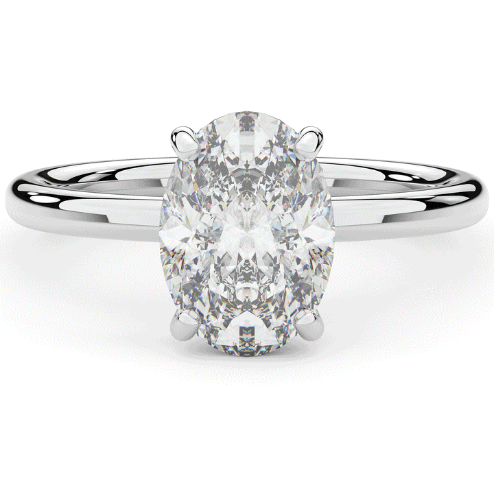 2.06CT.TW OVAL LAB DIAMOND UNDERHALO SOLIATIRE ENGAGEMENT RING - Nazarelle