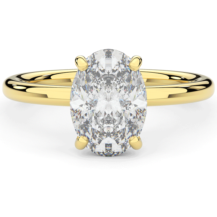 2.06CT.TW OVAL LAB DIAMOND UNDERHALO SOLIATIRE ENGAGEMENT RING - Nazarelle