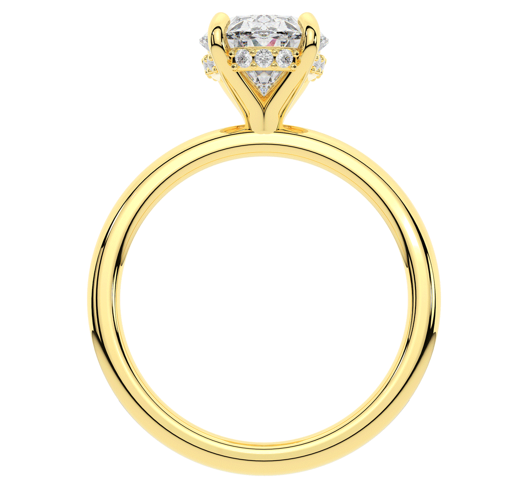 2.06CT.TW OVAL LAB DIAMOND UNDERHALO SOLIATIRE ENGAGEMENT RING - Nazarelle