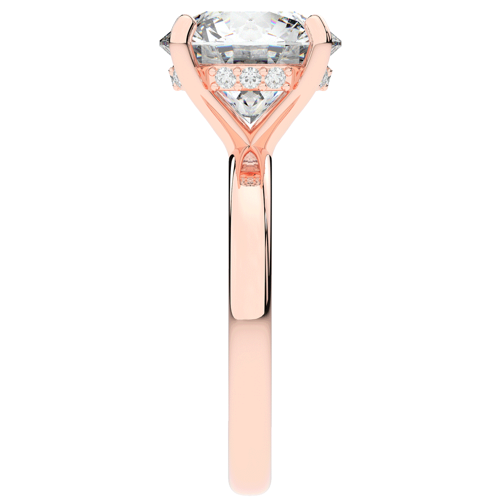 3.05CT.TW ROUND LAB DIAMOND UNDERHALO ENGAGEMENT RING - Nazarelle