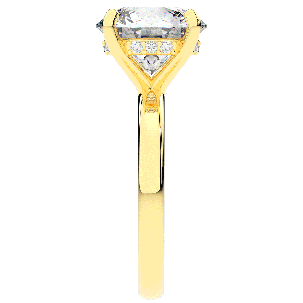 3.05CT.TW ROUND LAB DIAMOND UNDERHALO ENGAGEMENT RING - Nazarelle