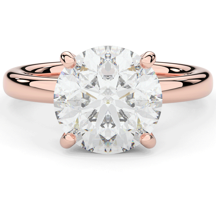 3.05CT.TW ROUND LAB DIAMOND UNDERHALO ENGAGEMENT RING - Nazarelle