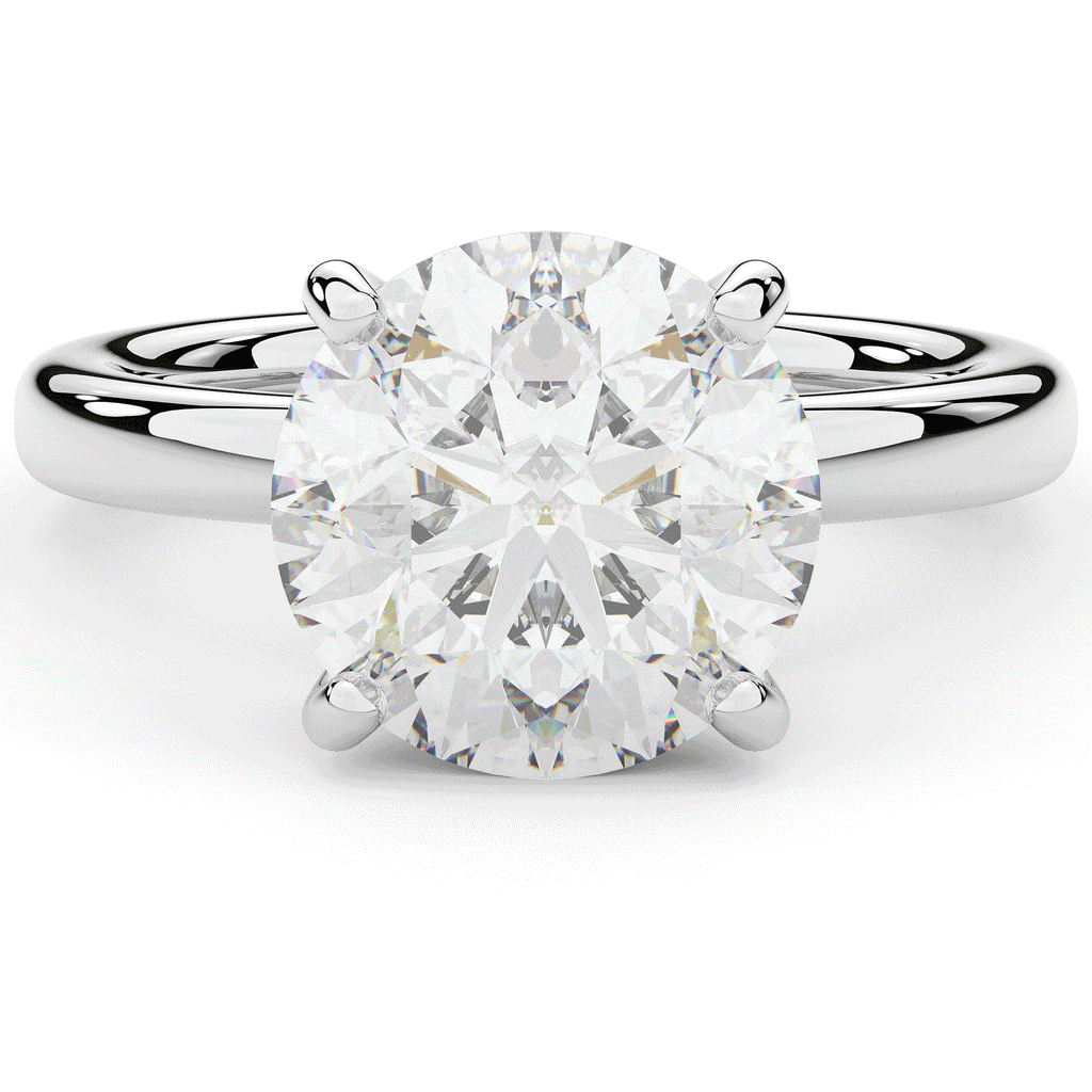 3.05CT.TW ROUND LAB DIAMOND UNDERHALO ENGAGEMENT RING - Nazarelle