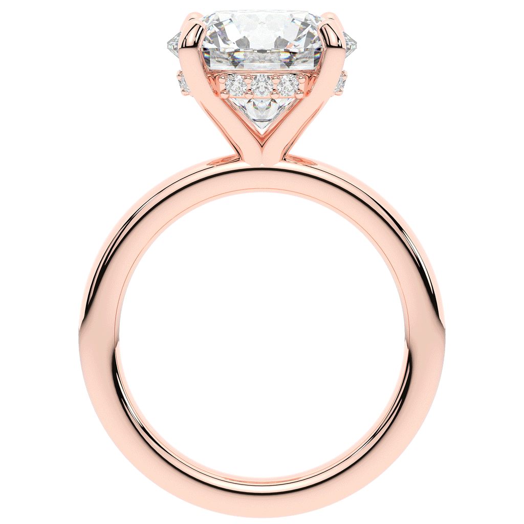 3.05CT.TW ROUND LAB DIAMOND UNDERHALO ENGAGEMENT RING - Nazarelle