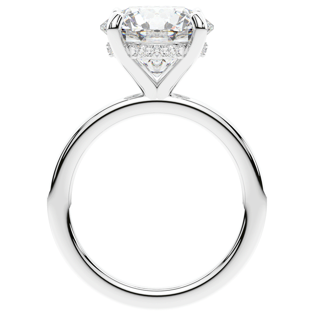 3.05CT.TW ROUND LAB DIAMOND UNDERHALO ENGAGEMENT RING - Nazarelle