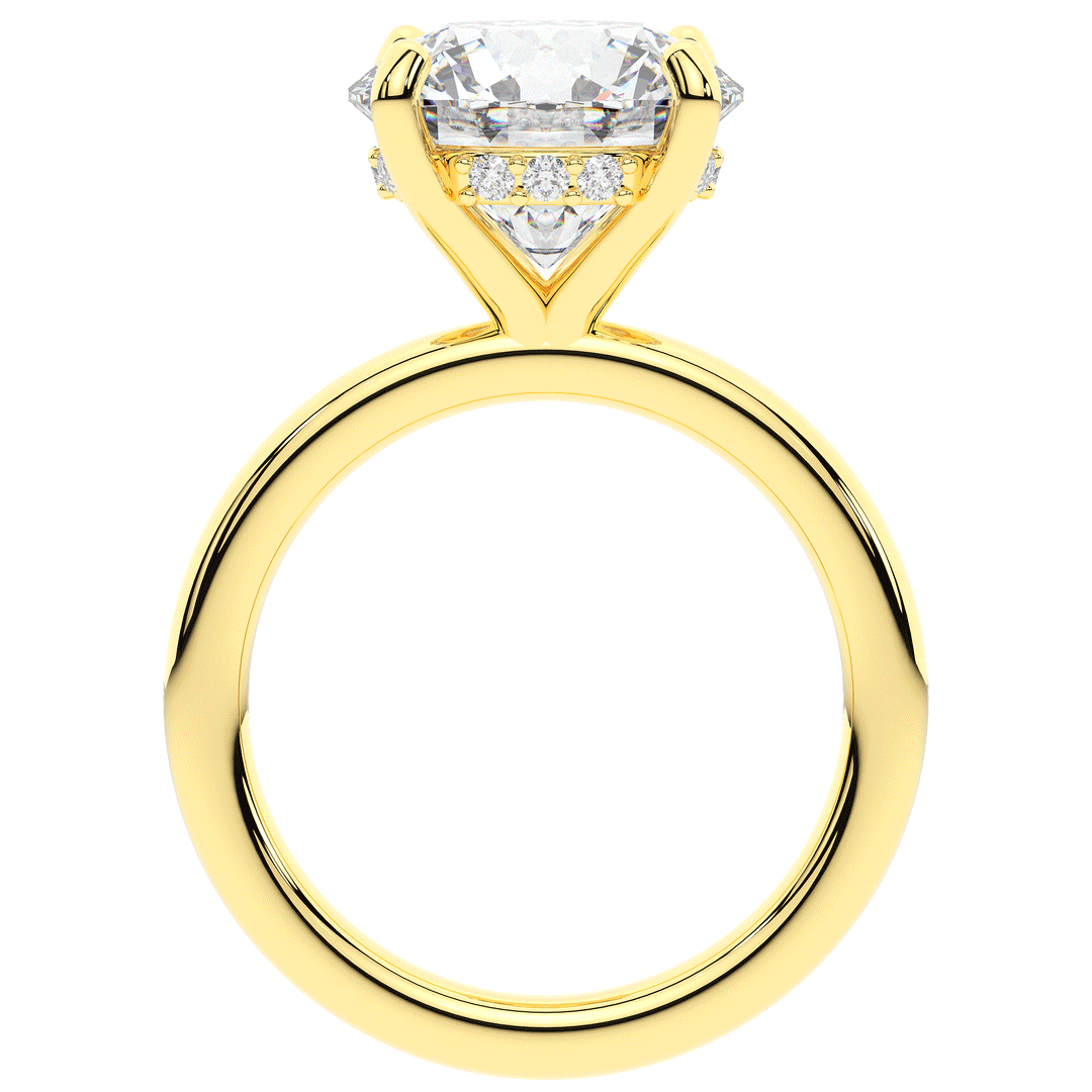 3.05CT.TW ROUND LAB DIAMOND UNDERHALO ENGAGEMENT RING - Nazarelle