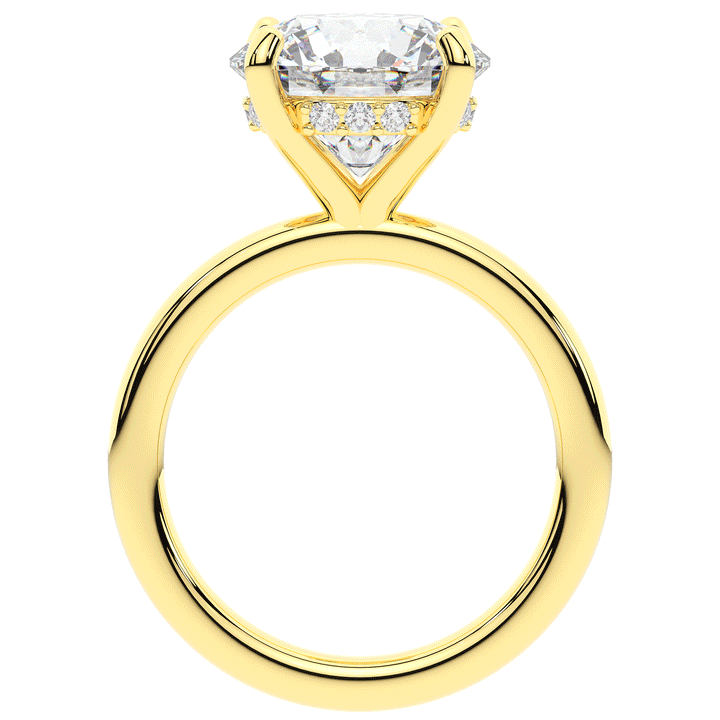 3.05CT.TW ROUND LAB DIAMOND UNDERHALO ENGAGEMENT RING - Nazarelle